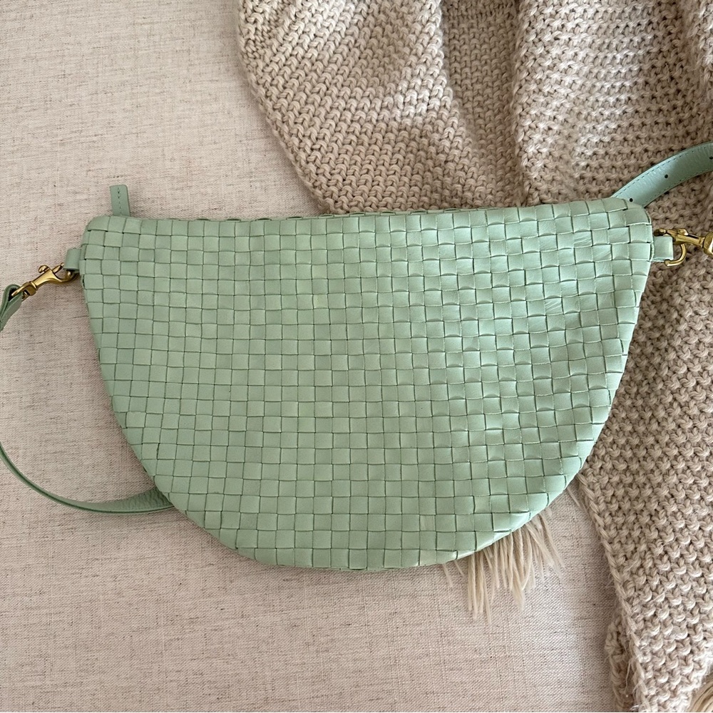 Clare V Grande Fanny in Mist Woven Checker NEW - Picture 6 of 11